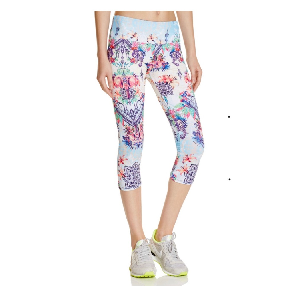 Floral Elephant Print Onzie Cropped Leggings